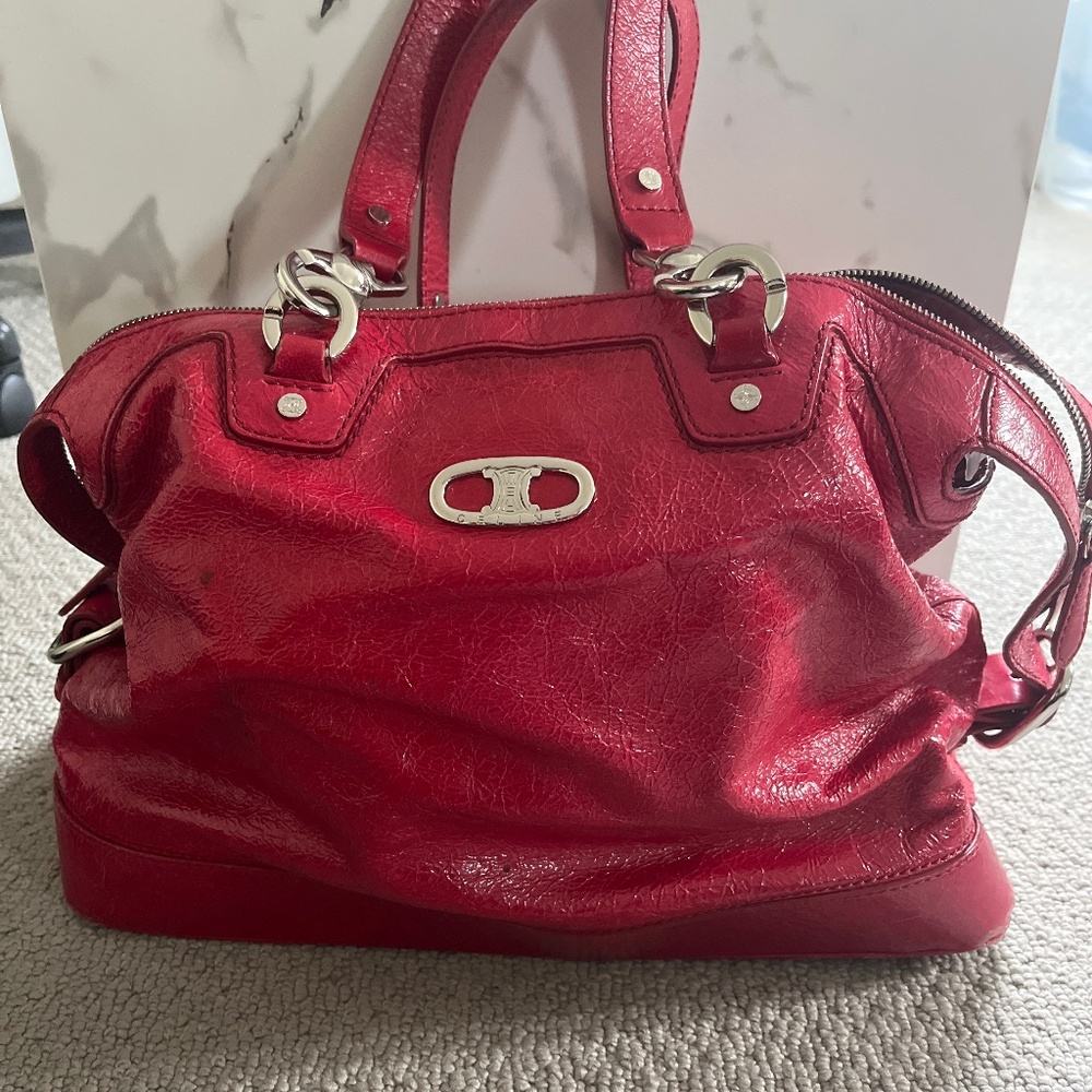 Celine Red Leather Bag
